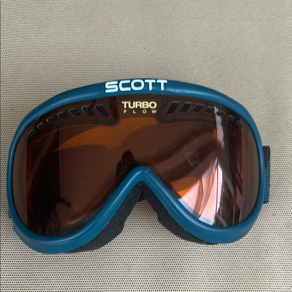 Scott Turbo Flow Blue Goggles with Brown Lenses